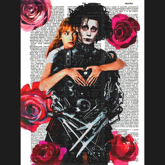 Handmade Other - Edward Scissorhands Horror Gothic Love Art Print